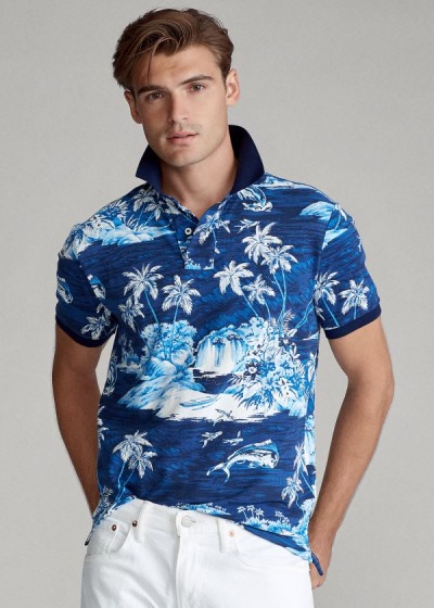 Men's Polo Ralph Lauren Classic Fit Tropical Mesh Polos | 832567LAN